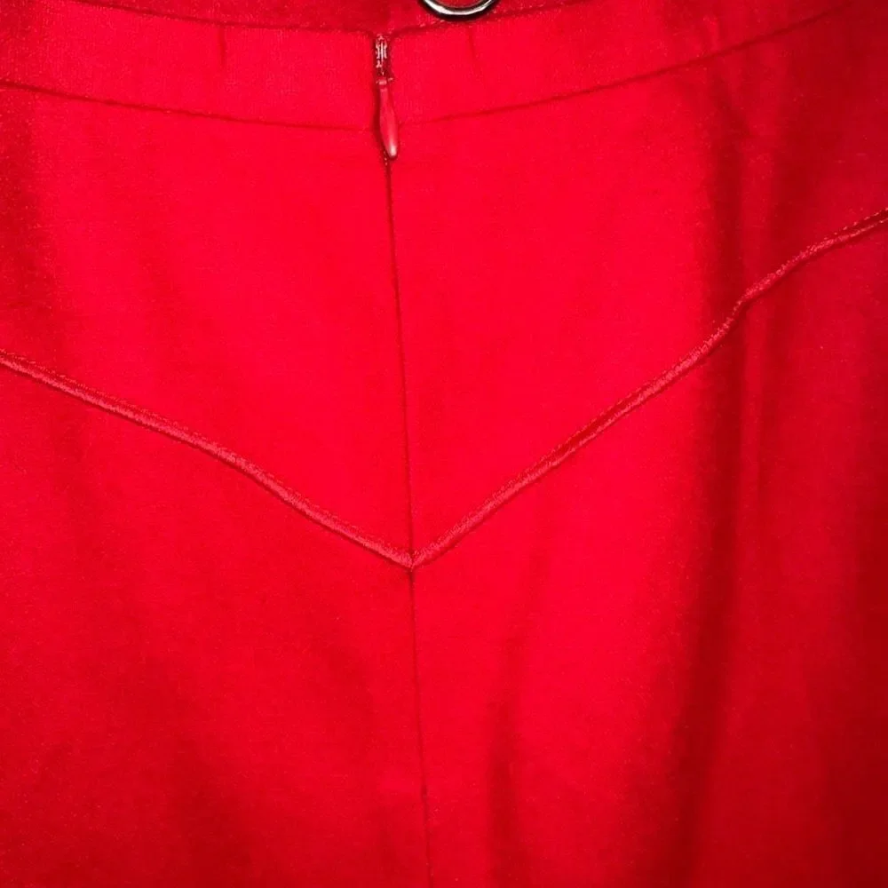 Harve Bernard Womens 6 Red Wool‎ Blend Vintage Bold Preppy Pencil Skirt